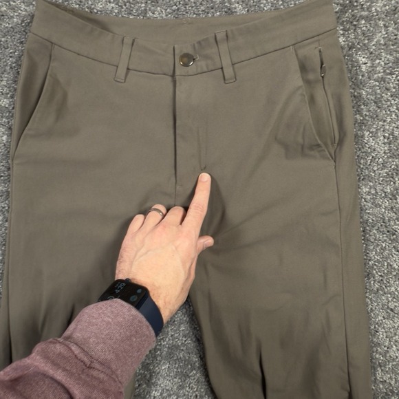Lululemon Commission Slim Pants Men's 28x31 Brown Chino Golf Warpstreme **READ** - Picture 3 of 13